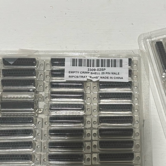 New RoHS 100 Piece Empty Crimp Housings- 25 Pin Male Lot - Picture 5 of 6